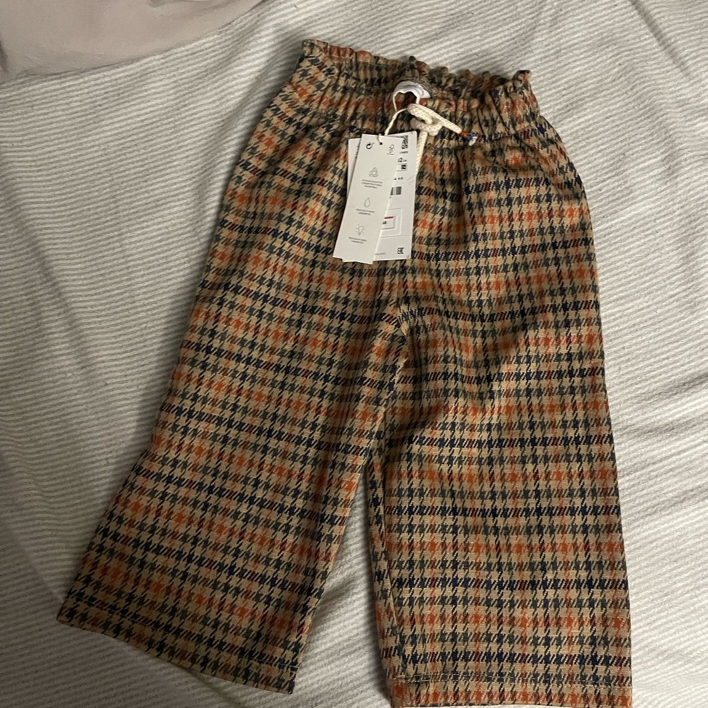 Zara Orange and Black Casual Bottoms with Relaxed Fit